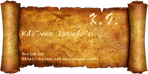 Köves István névjegykártya